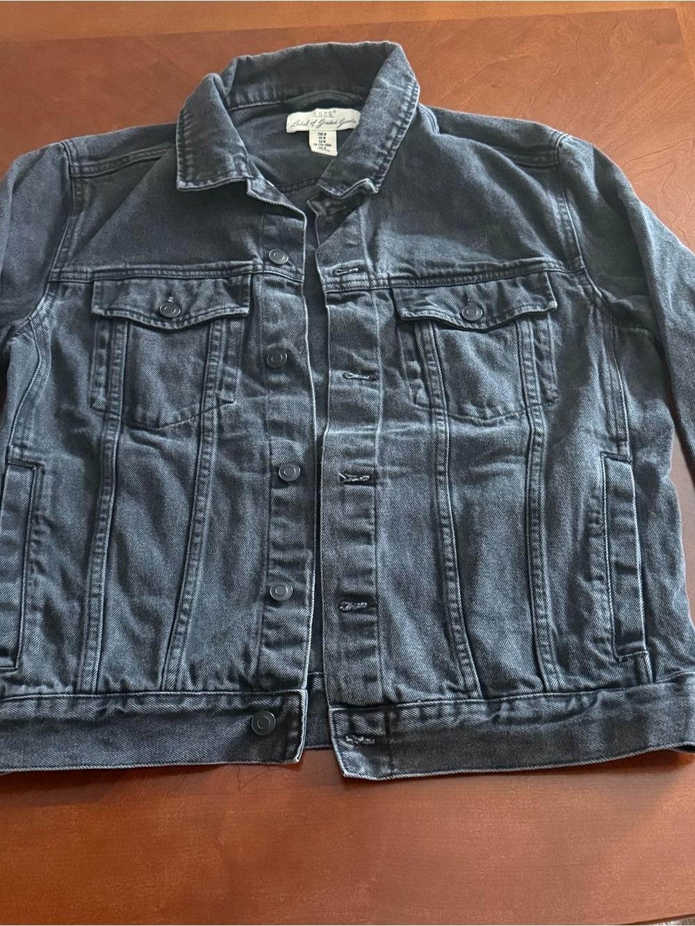 H&M Men's Washed Black Denim Jacket